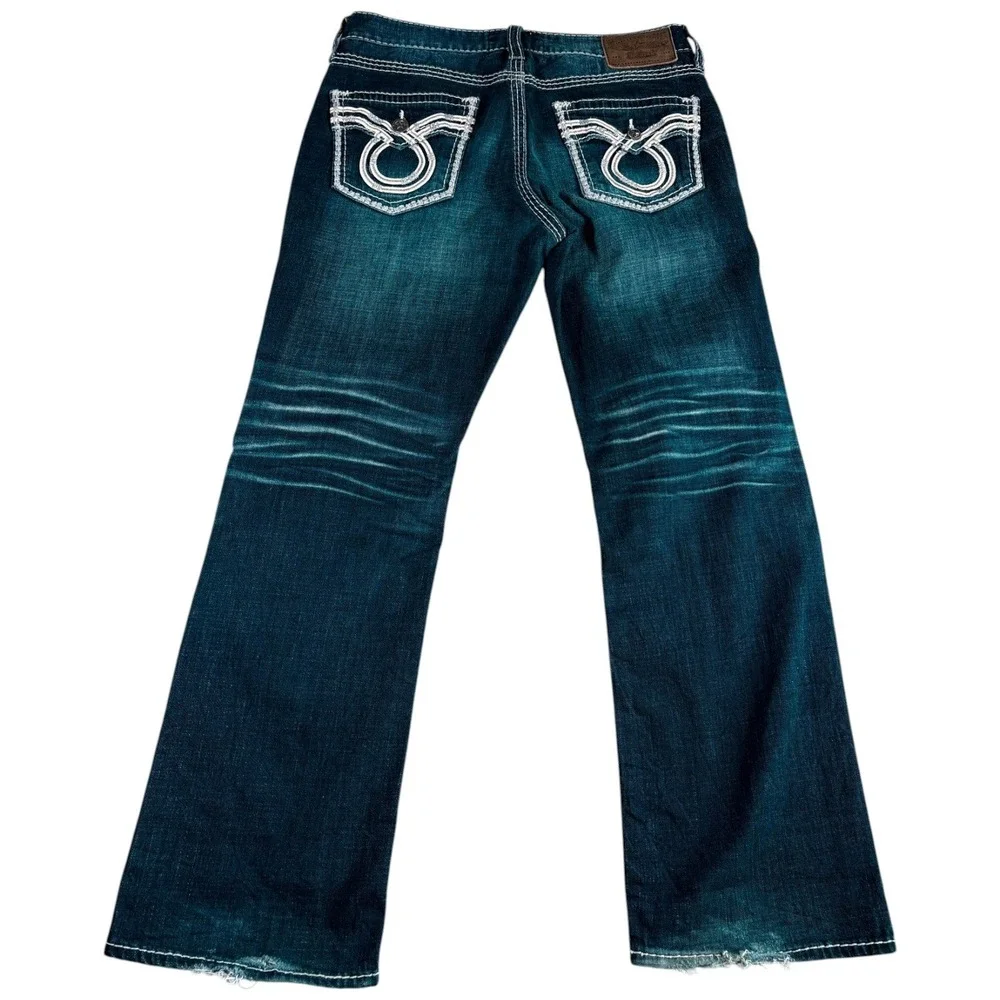Big Star Pioneer Bootcut Jeans Men 36R Blue Denim Heritage Workwear Thick Stitch